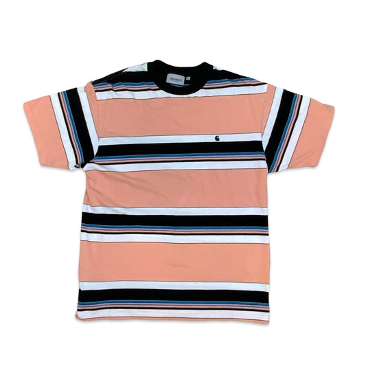 Carhartt Striped T-shirt Black White Pink Blue M