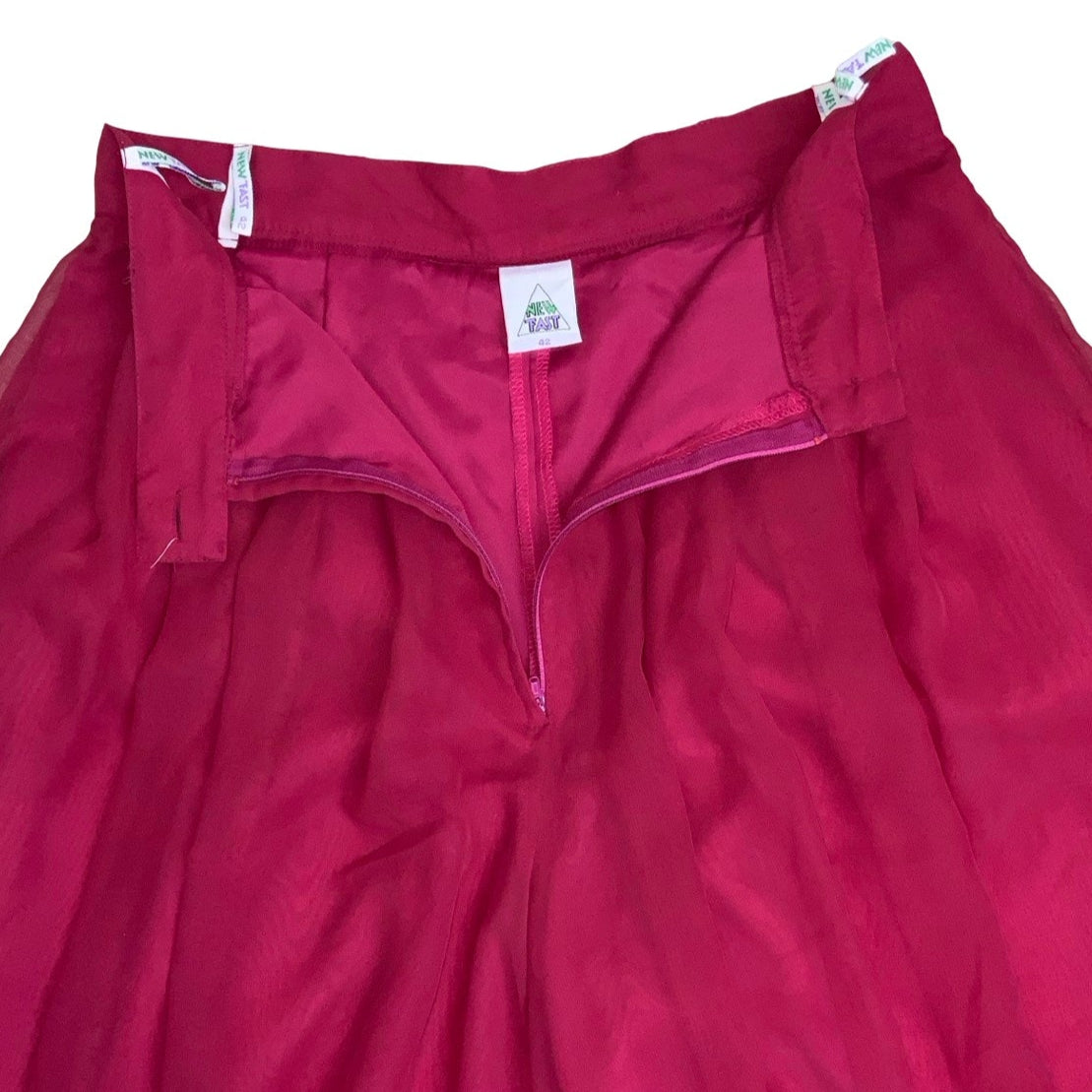 Vintage 80s 'New Fast' Pink Black Hearts Midi Culottes Shorts Skirt Skort 10 12