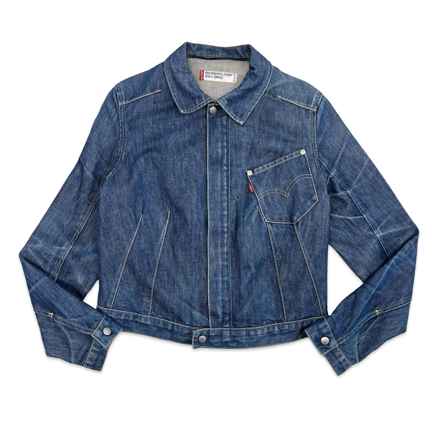 Levi's Engineered Asymmetric Blue Denim Jacket 10