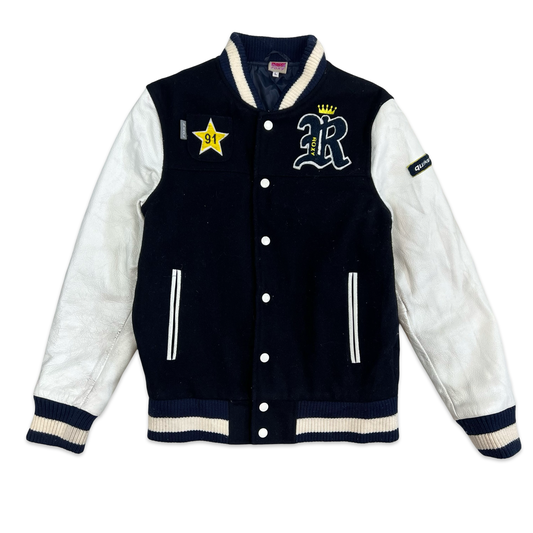Y2K Roxy Black & White Varsity Letterman Jacket 10