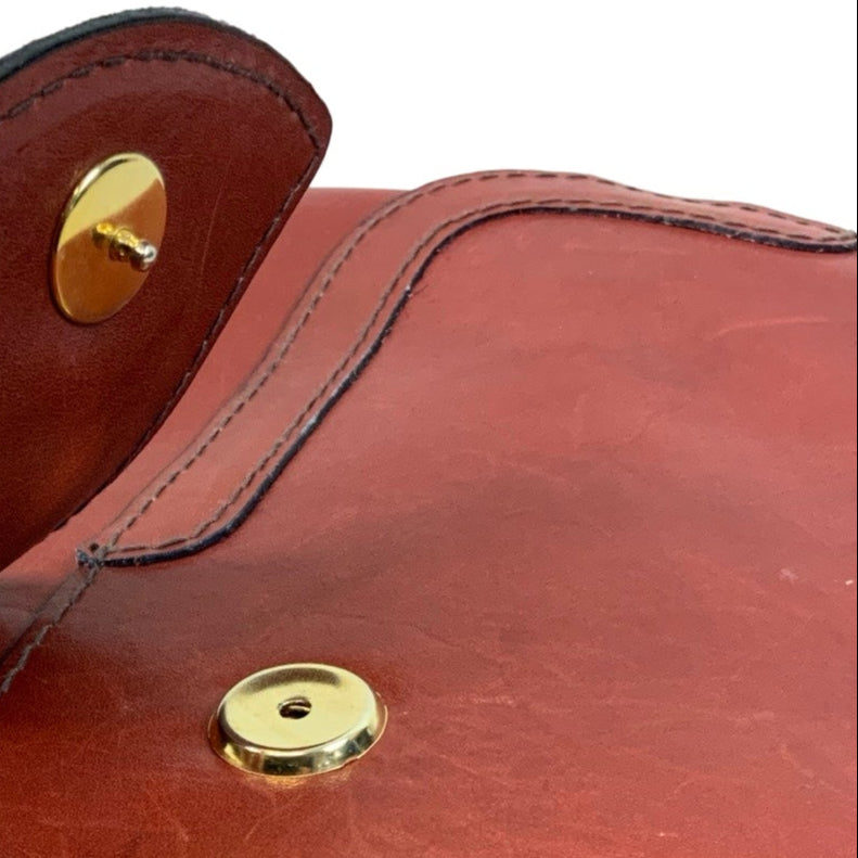 Vintage Burgundy Red Leather Clutch Handbag