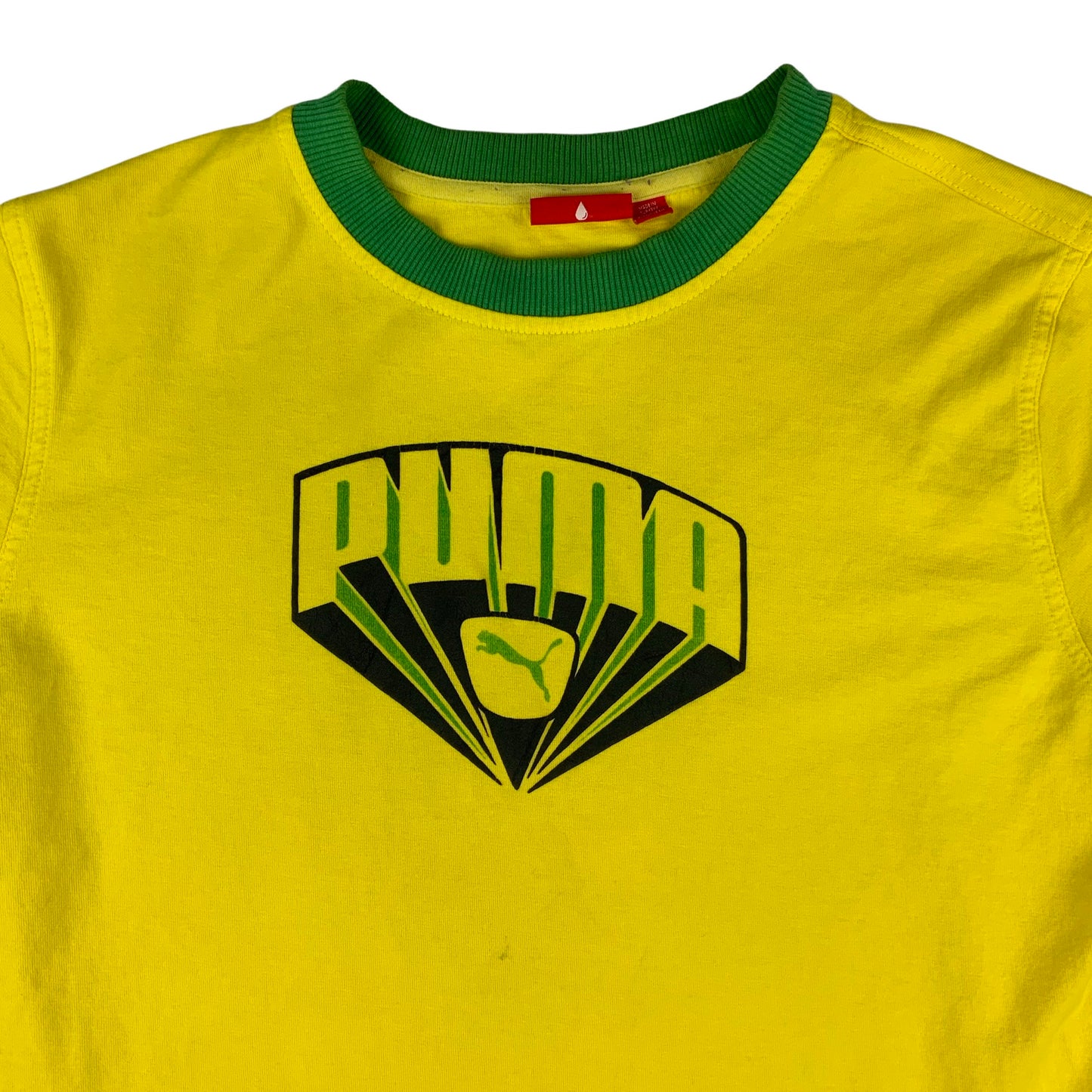 90s Yellow & Green Puma Tee S M