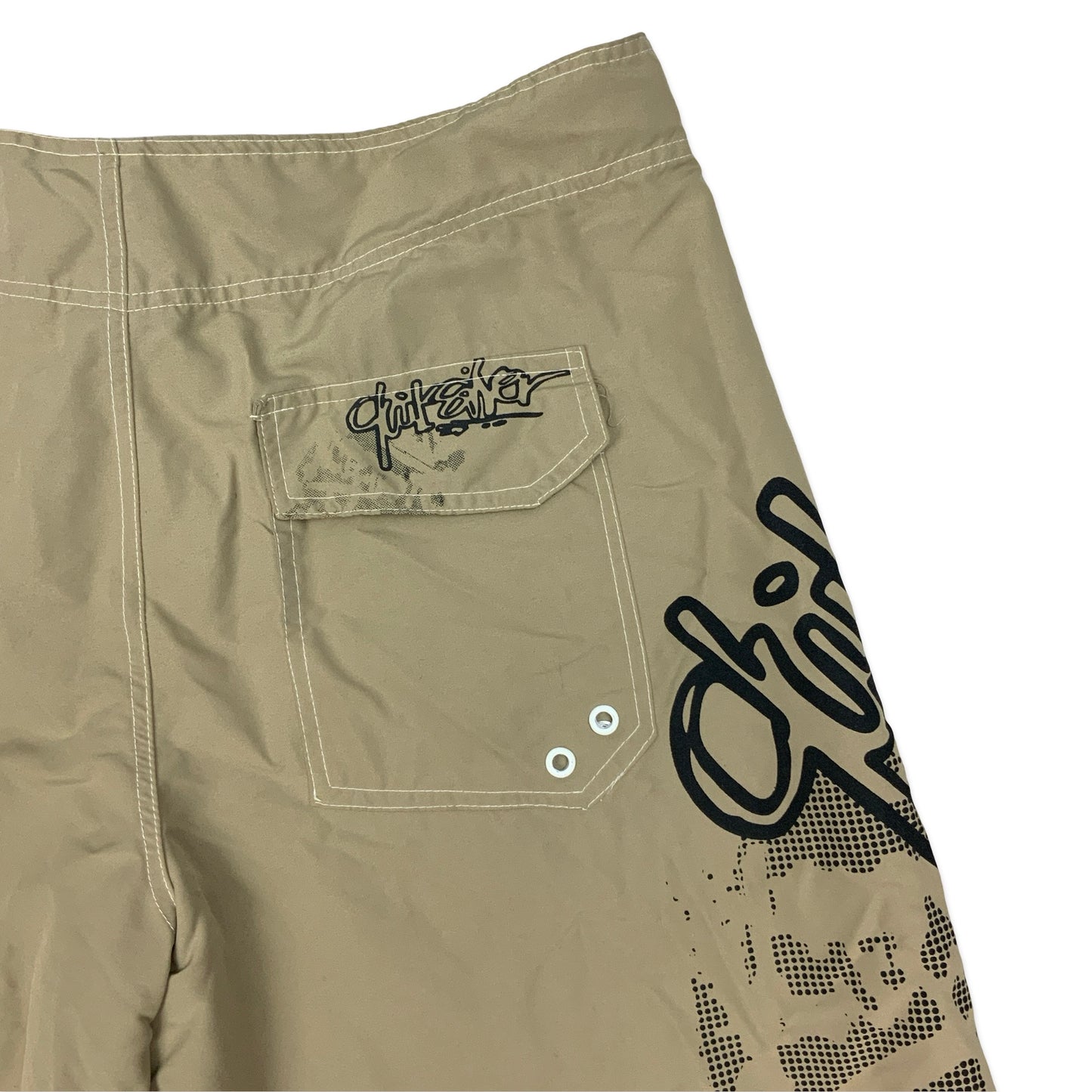 90s Beige & Black Quiksilver Shorts L