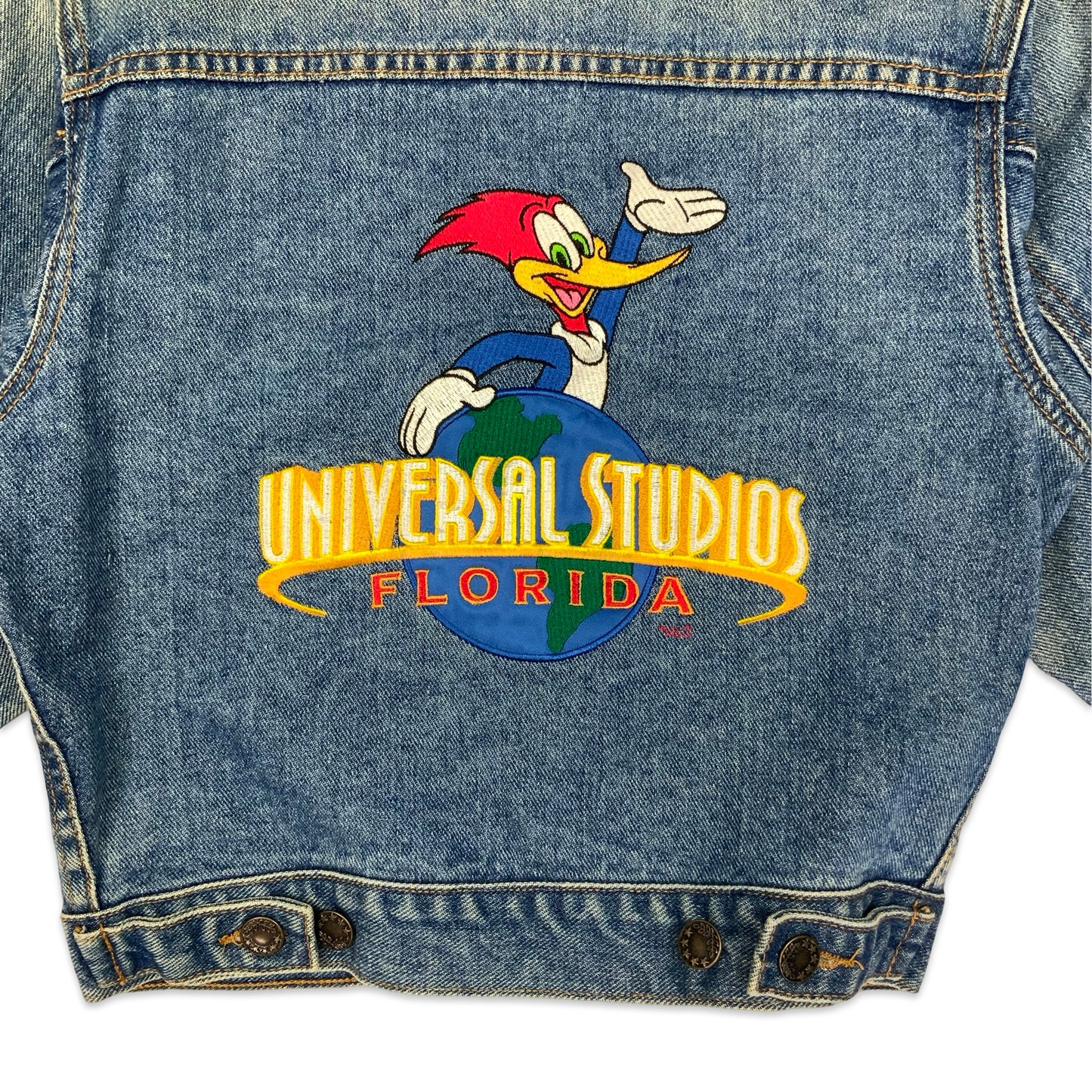 Vintage Mid Blue Universal Studios Fitted Denim Jacket 6 8