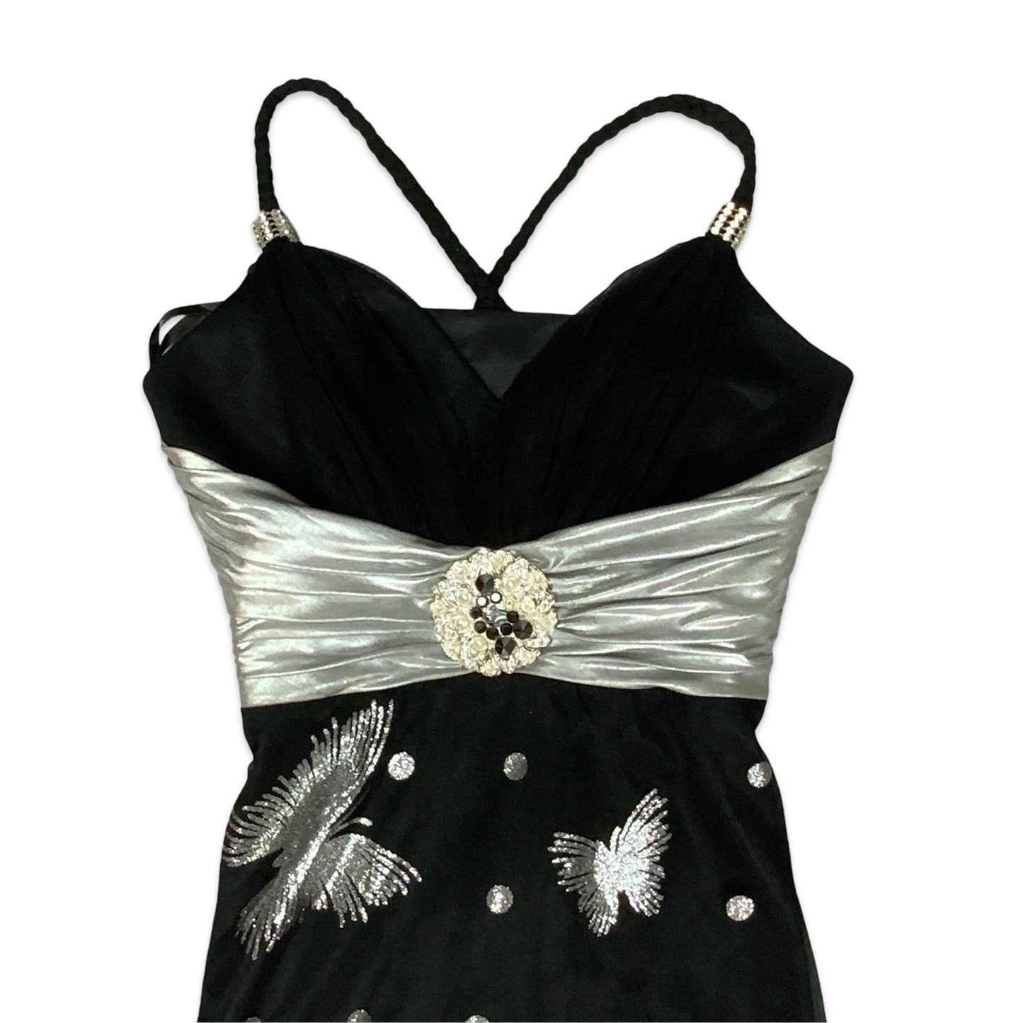 Y2K Black & Silver Maxi Dress 8