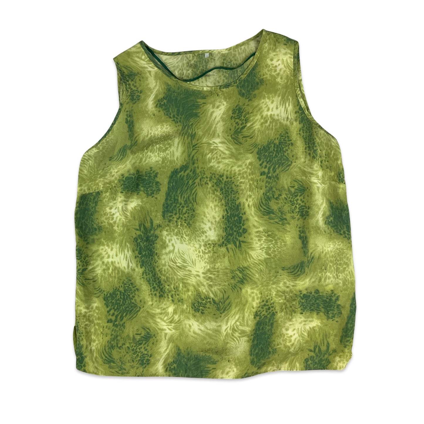 90s Green Sheer Animal Print Tank Top