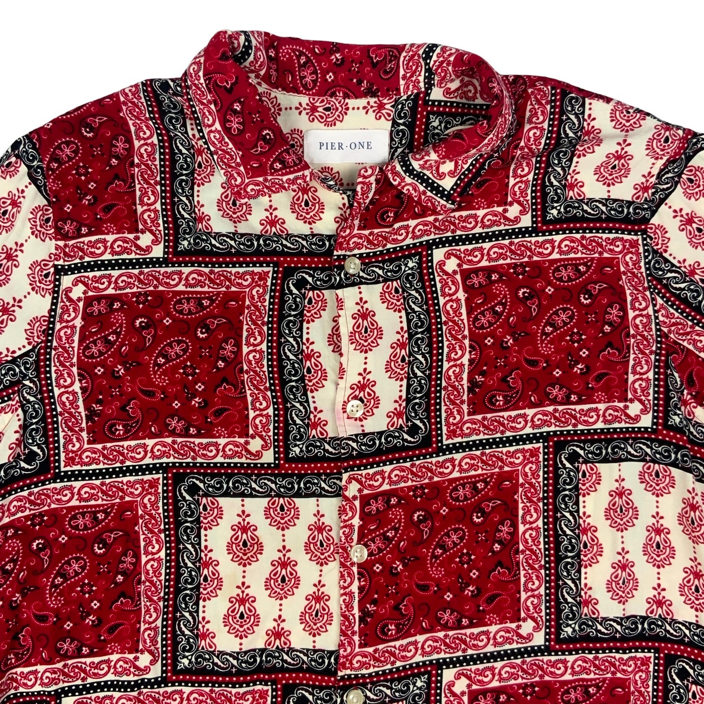 90s Red White & Black Paisley Print Shirt M – Worth The Weight Vintage