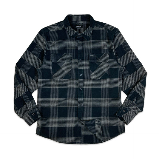 Vintage Black & Grey Plaid Flannel Shirt M L