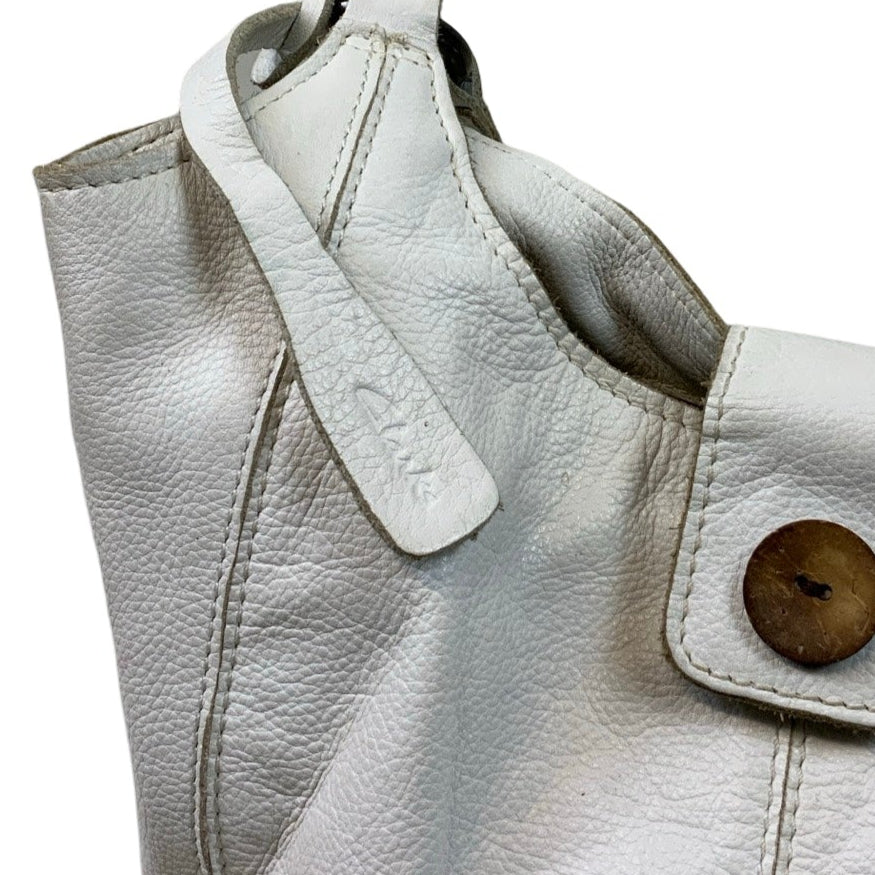 Vintage 90s 00s Y2k ‘Clarks’ White Leather Handbag