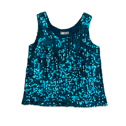 80s Blue Sequin Top 16