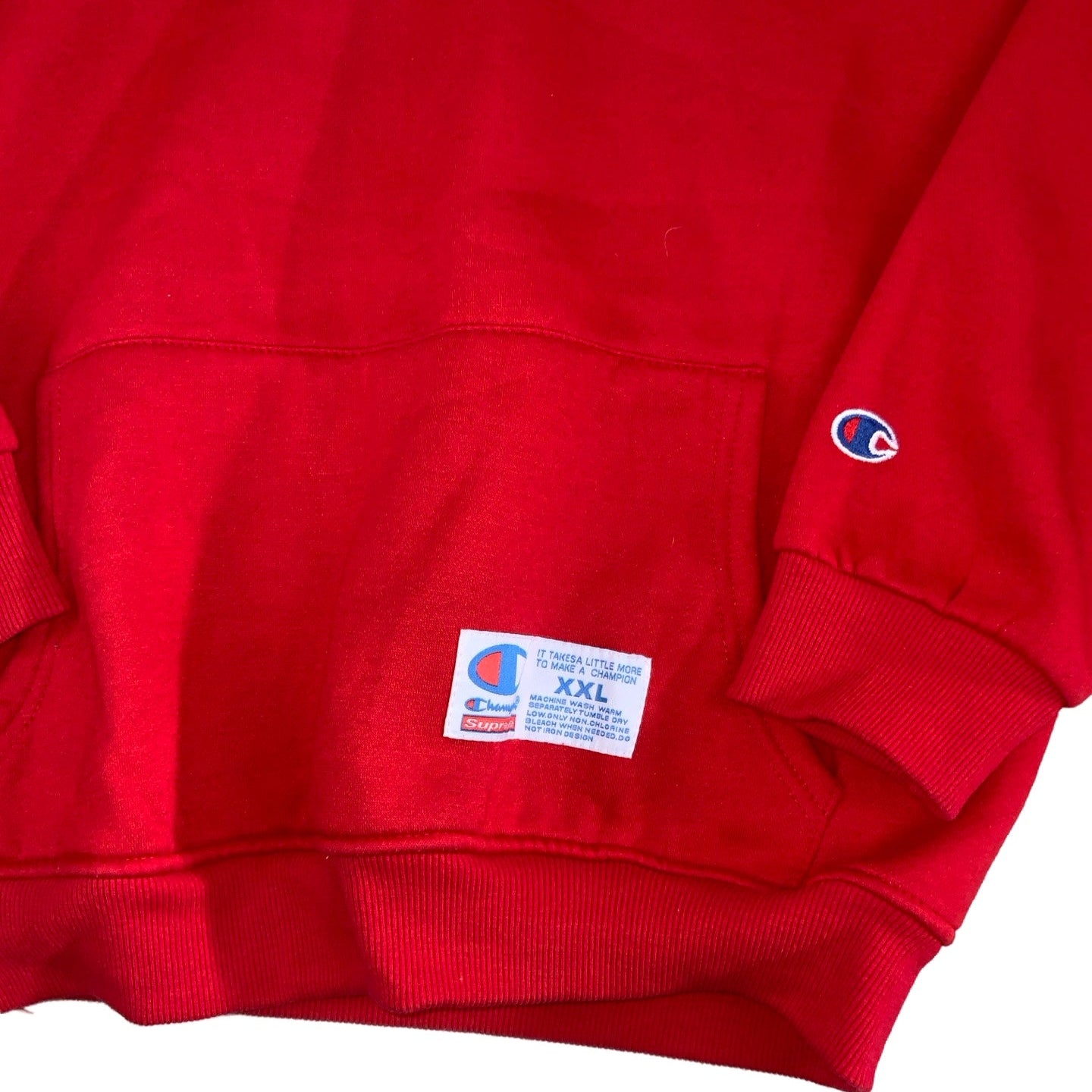 Champion x Supreme Authentic Red Hoodie M L