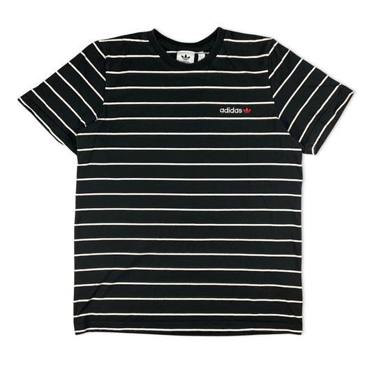 Adidas Black & White Stripe Tee M L