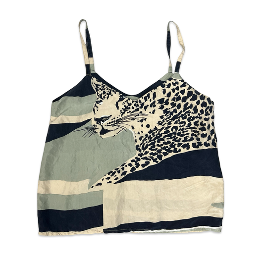 Vintage Strappy Leopard Graphic Print Top 10