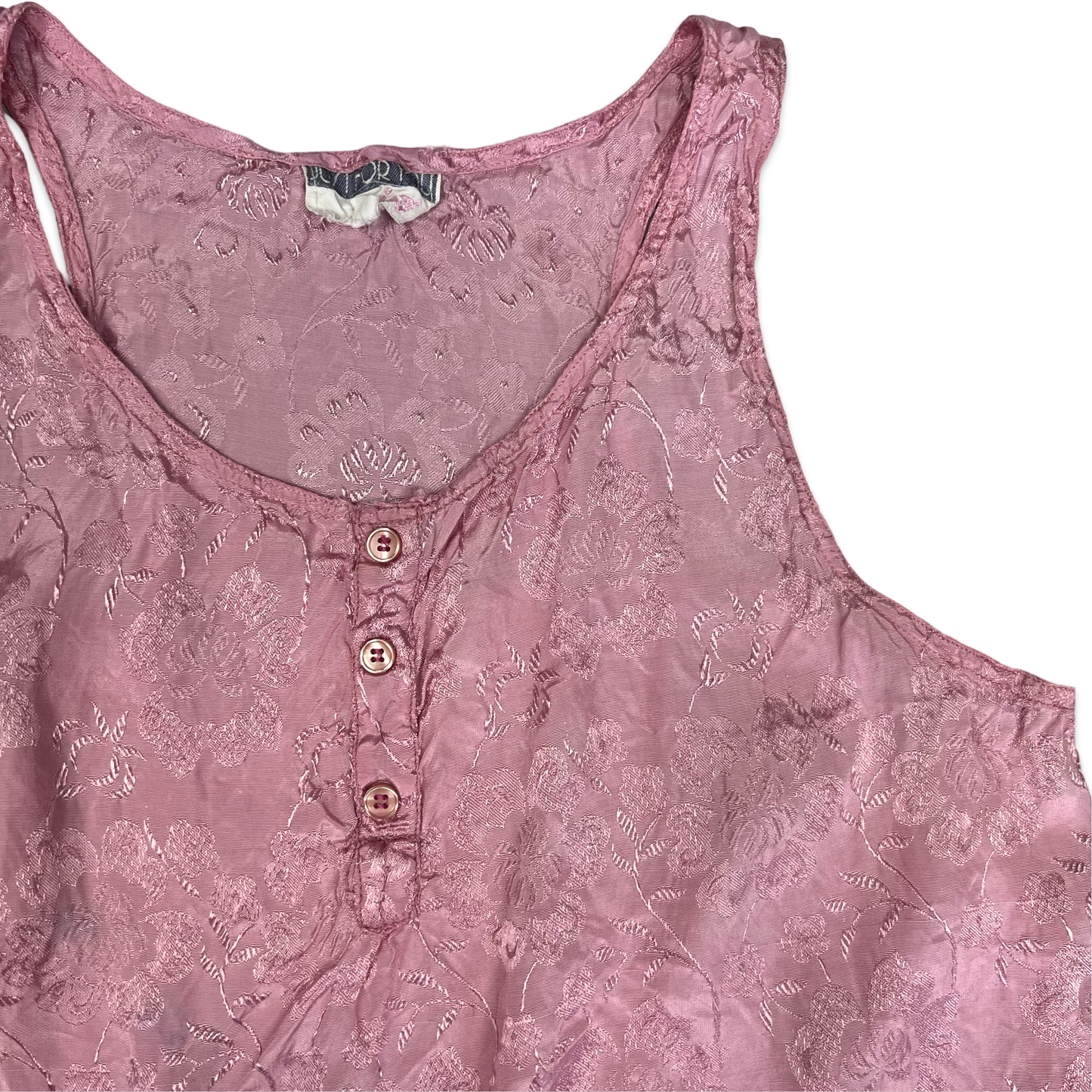 Vintage Pink Floral Sleeveless Top 12