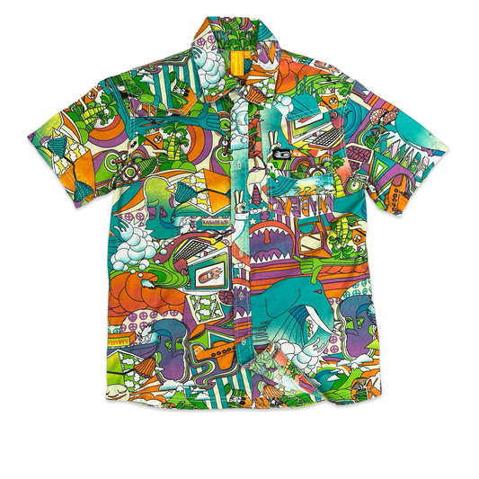 Y2K Multicolour Abstract Print Shirt M