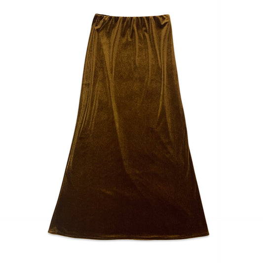 Vintage Brown Velour Maxi Skirt 6 8