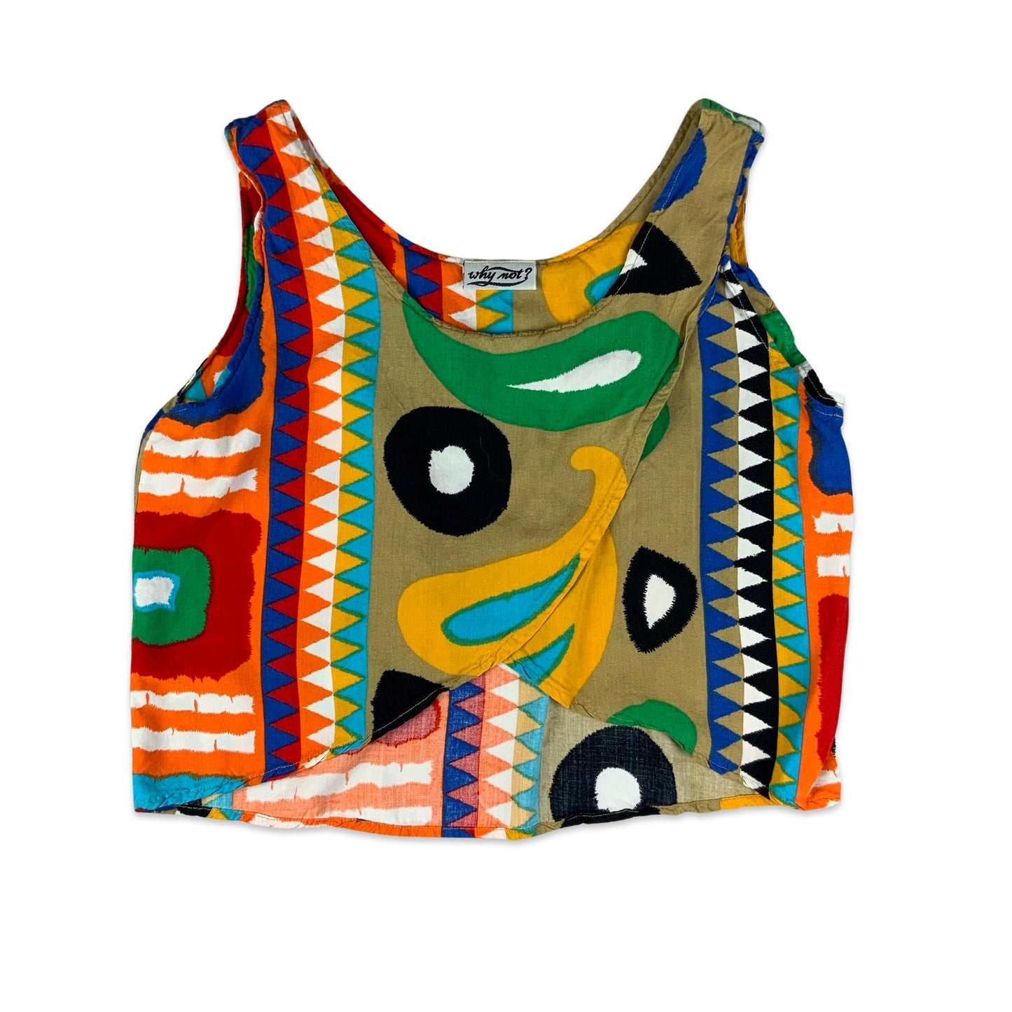 Vintage Abstract Print Crop Top