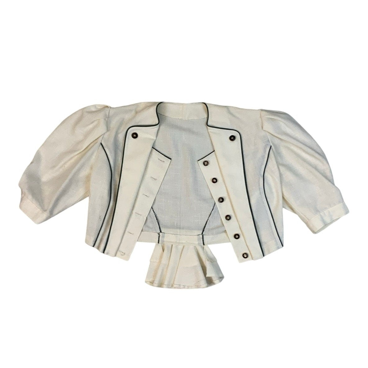 Vintage 70s 80s Cream Crop Blazer S 12