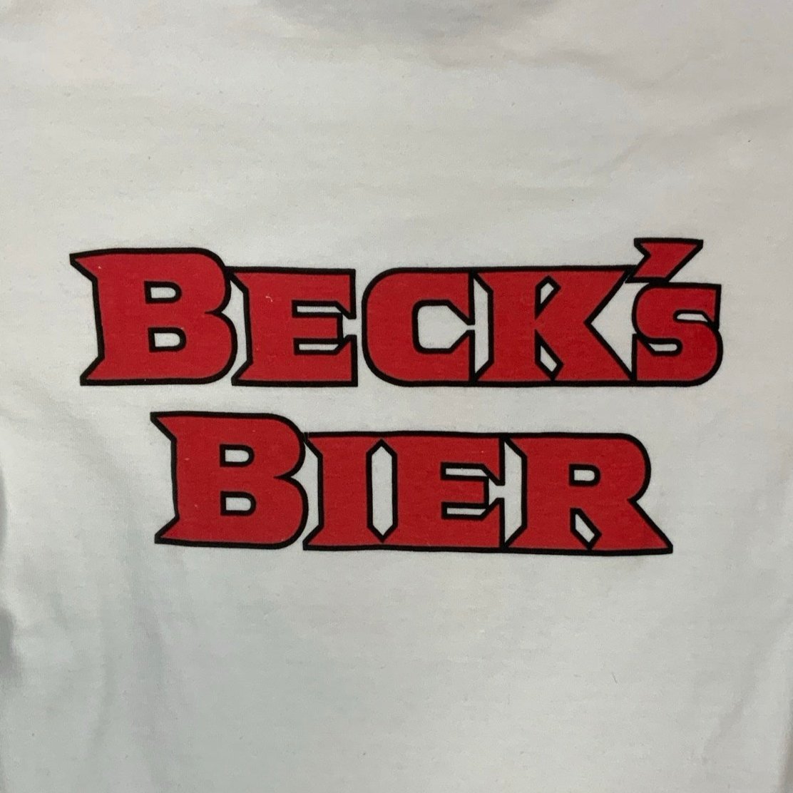 Vintage 80s 90s Becks Beer white T-Shirt S