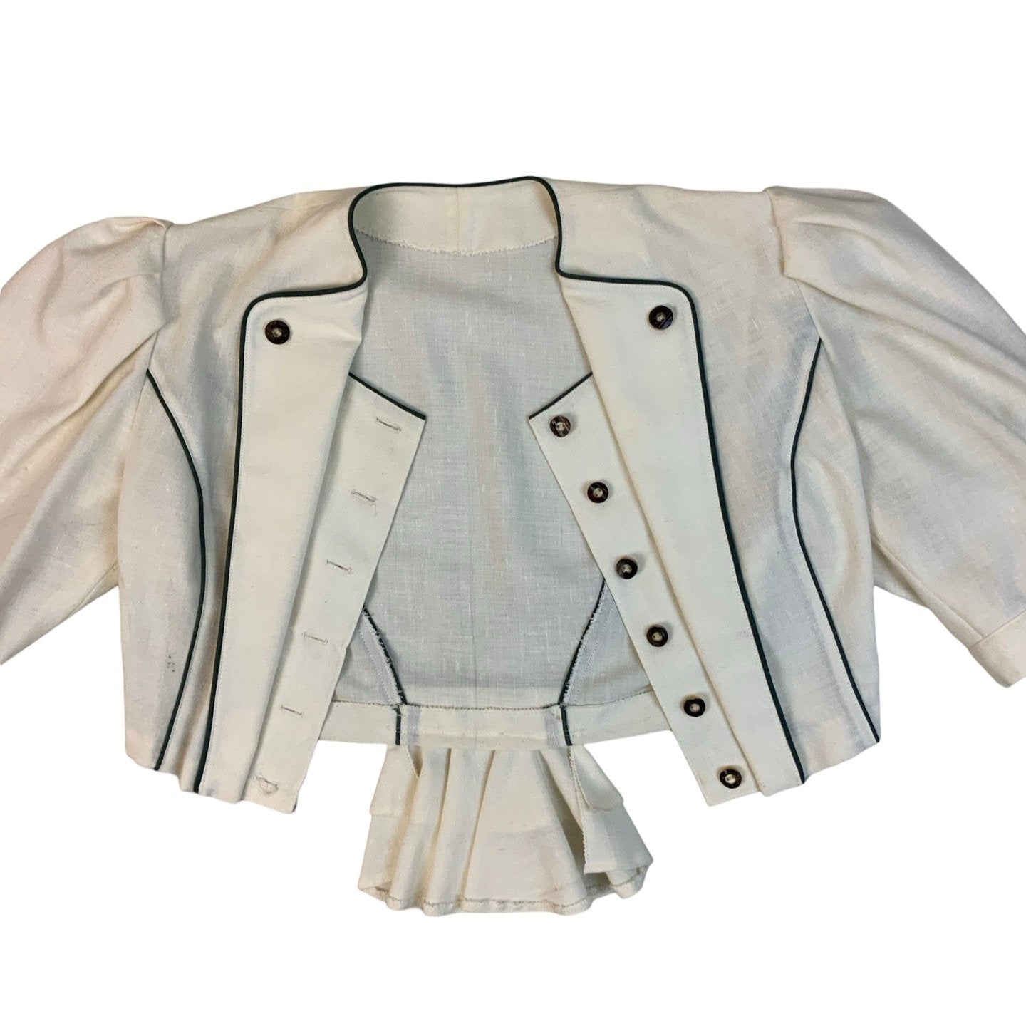 Vintage 70s 80s Cream Crop Blazer S 12