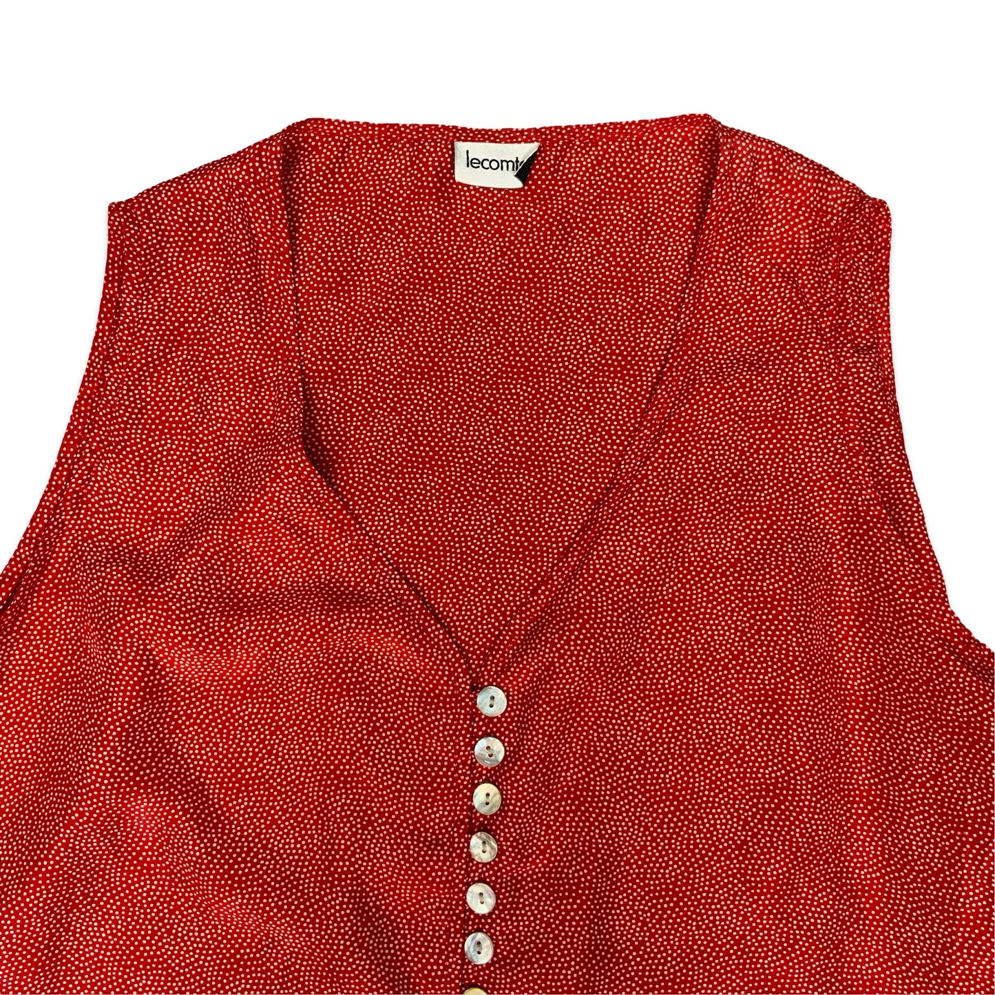 Vintage Red & White Polka Dot Silk Blouse 16 18