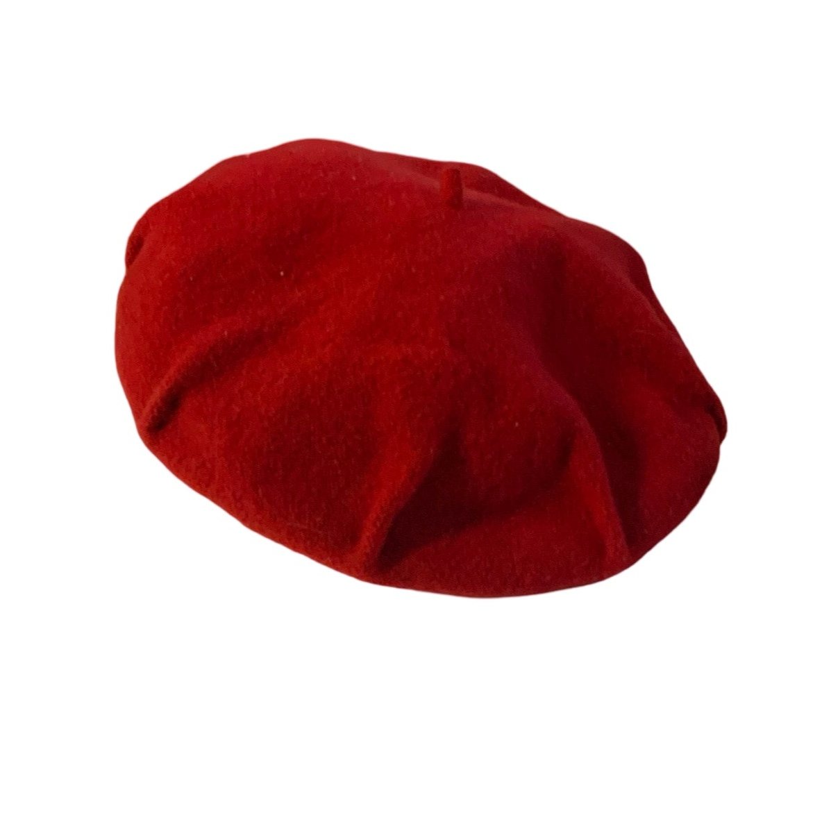 Vintage 'Woolmark' Red Wool Artist Warm Beanie Beret Hat