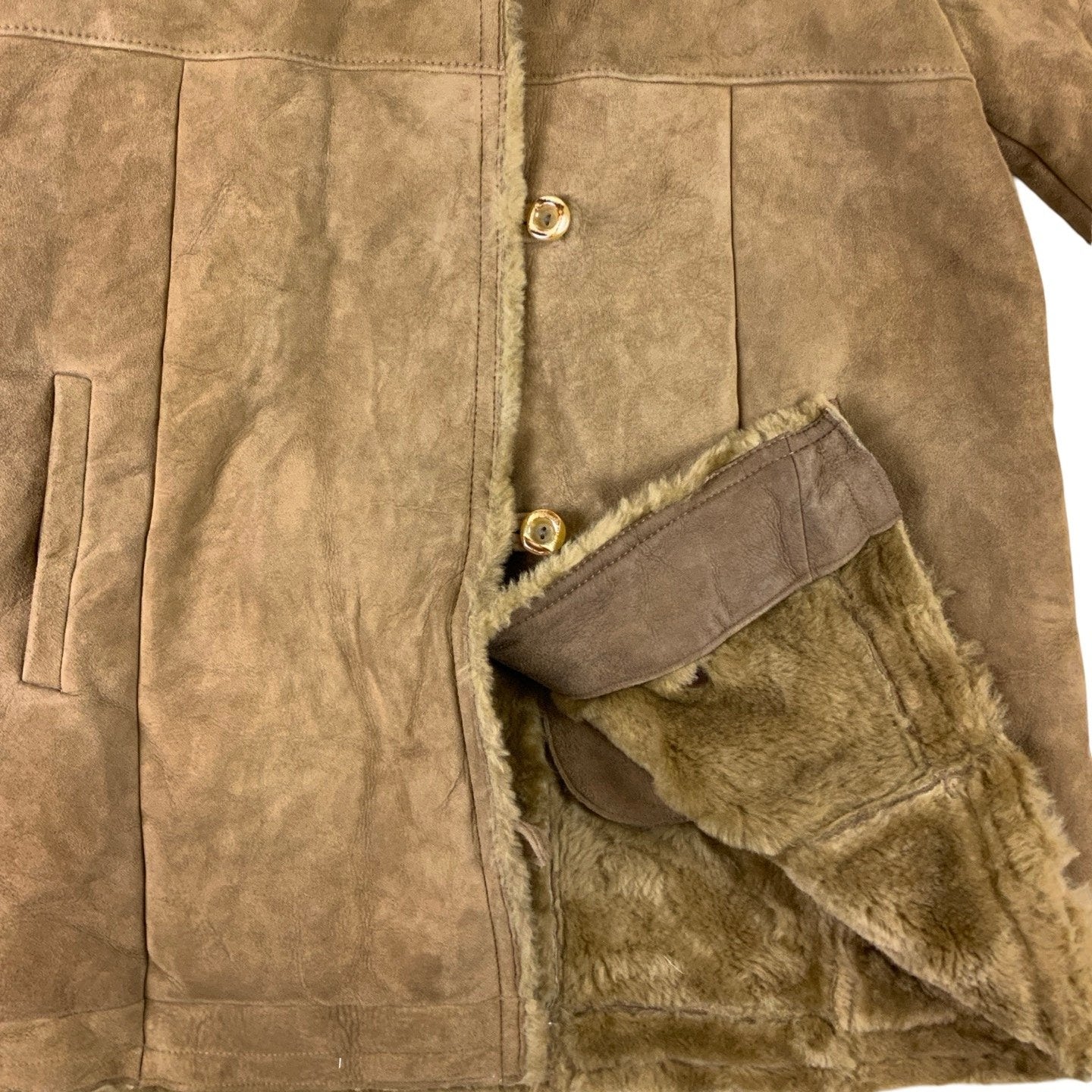 Hooded Brown Shearling Jacket 12 14