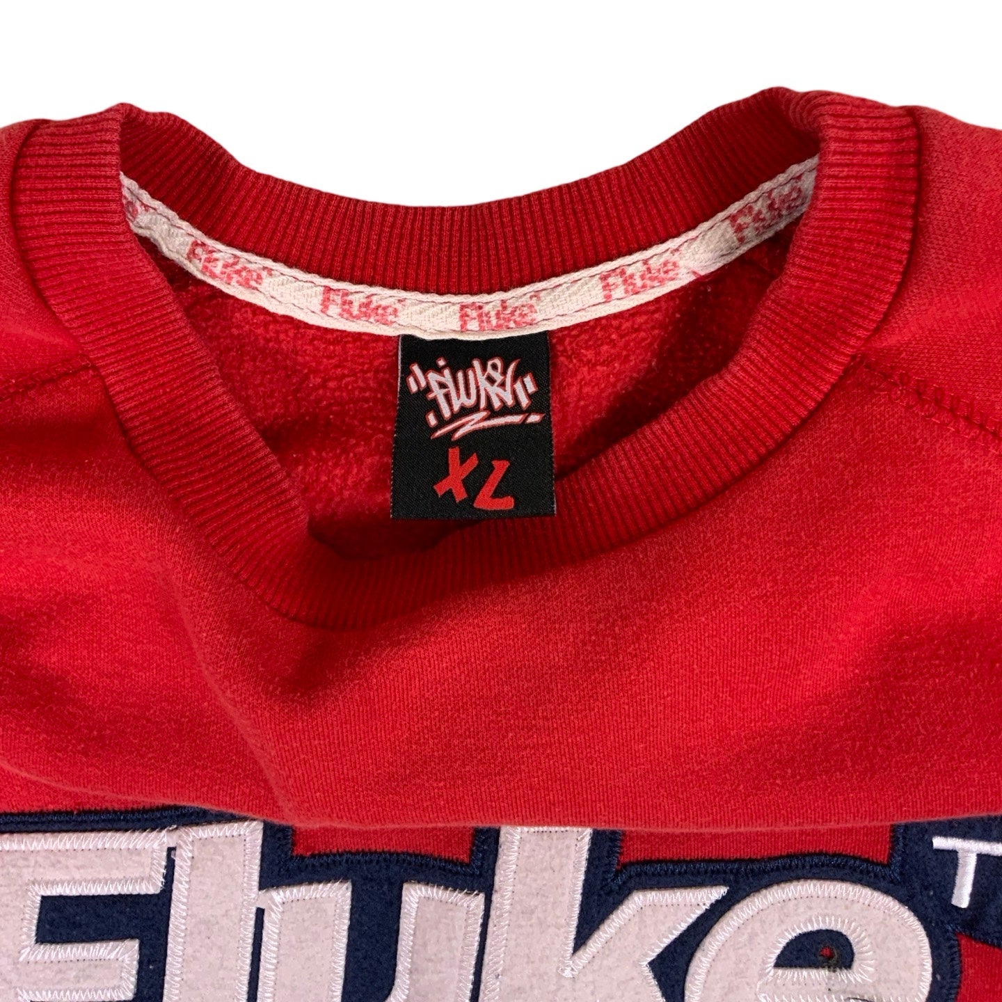 Vintage 90s Red Fluke Hiphop Graffiti Sweatshirt L XL