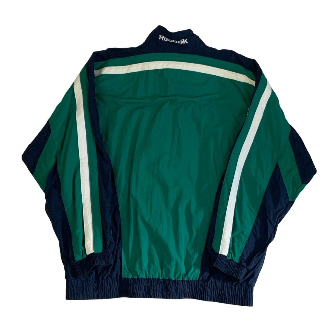 Vintage 90s Green Blue White Reebok Track Jacket XXXL