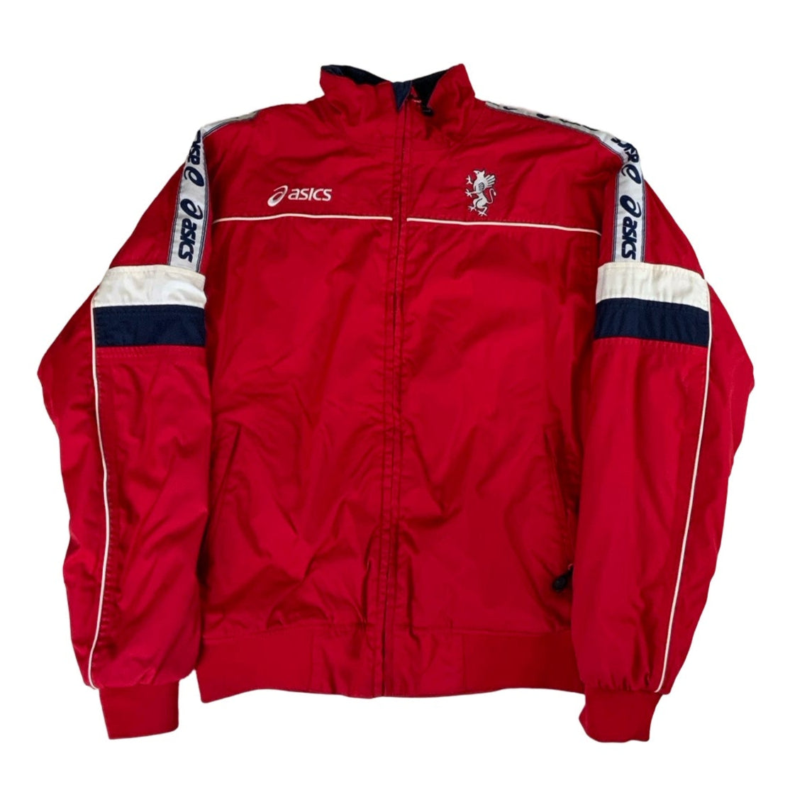 Vintage Asics Red Sports Track Jacket S M