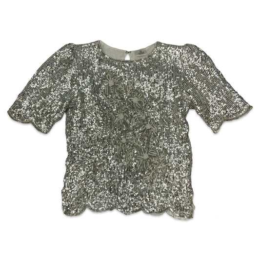 80s Silver Embellished Top 10