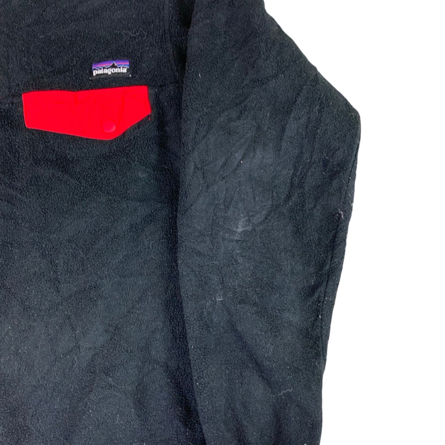 Vintage Women's Y2K Patagonia Red and Black Fleece S M 8 10 12