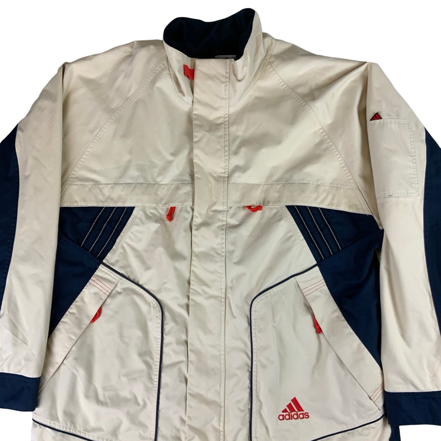 Adidas Technical Navy & Cream Rain Jacket L XL