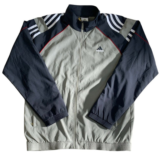 Vintage 90s Adidas Grey Track Jacket L XL