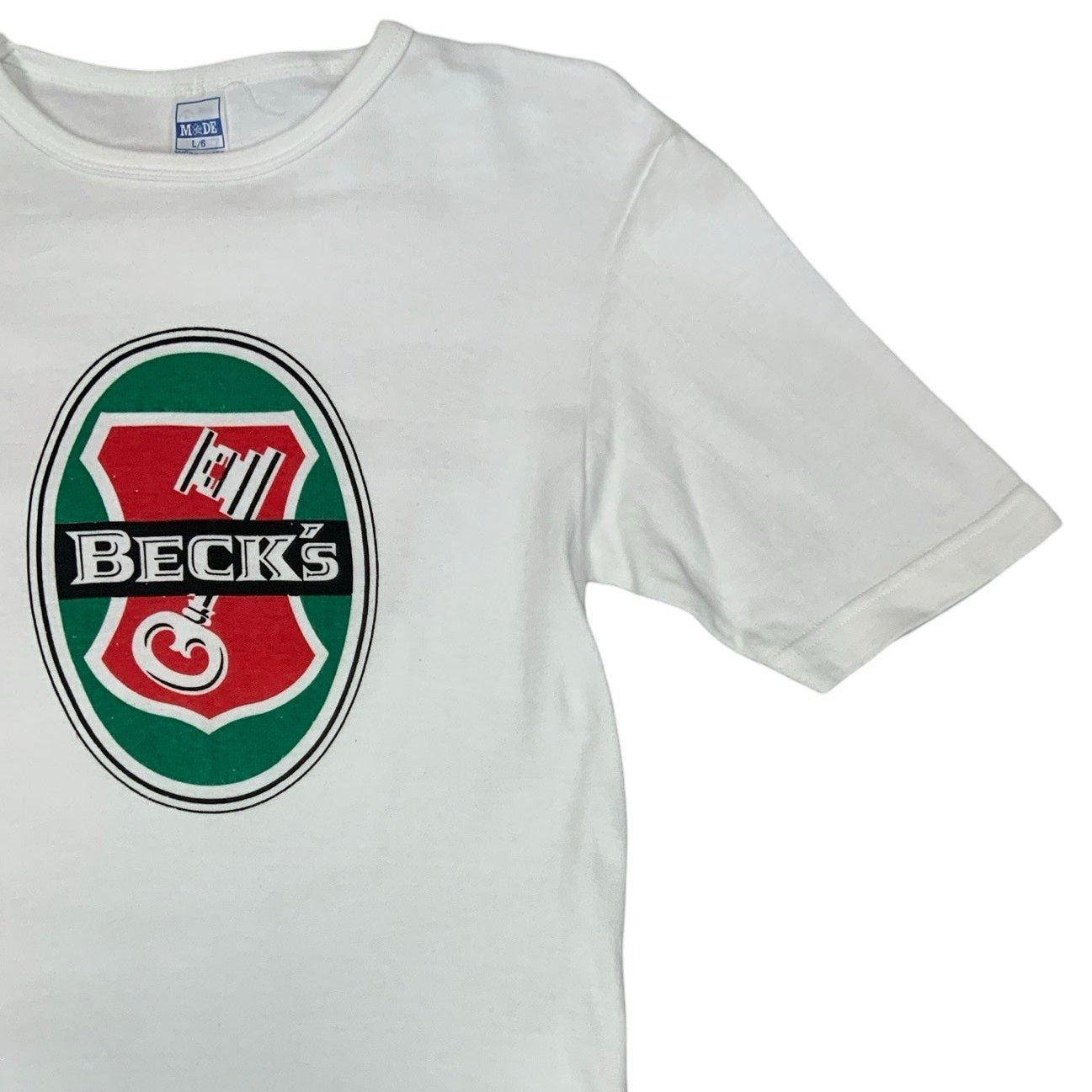 Vintage 80s 90s Becks Beer white T-Shirt S