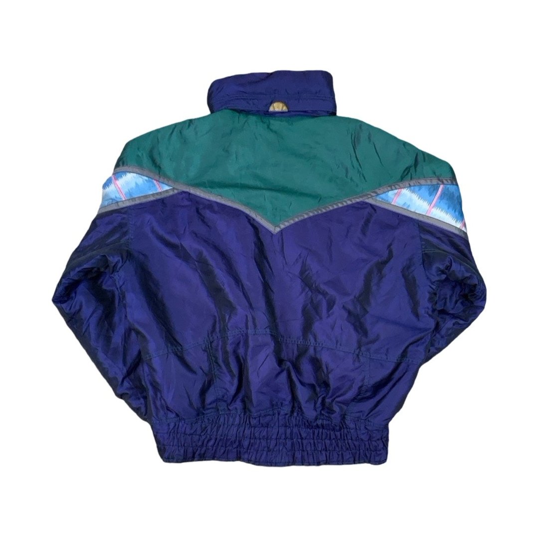 Vintage 80s 90s 'Ellesse' Purple Green Puffer Ski Coat Jacket 3XL 4XL