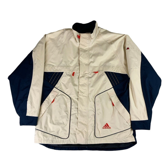 Adidas Technical Navy & Cream Rain Jacket L XL