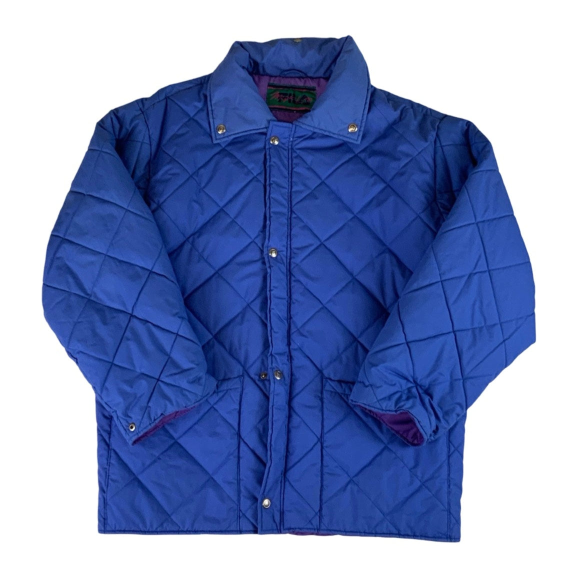 90s Fila Collared Quilted Blue Jacket XL