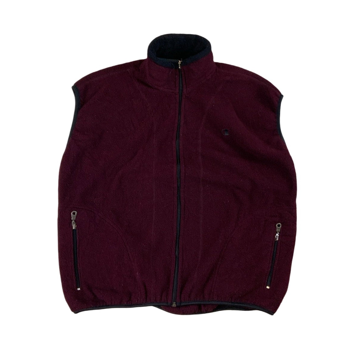 Vintage Champion Burgundy Fleece Body Warmer M L