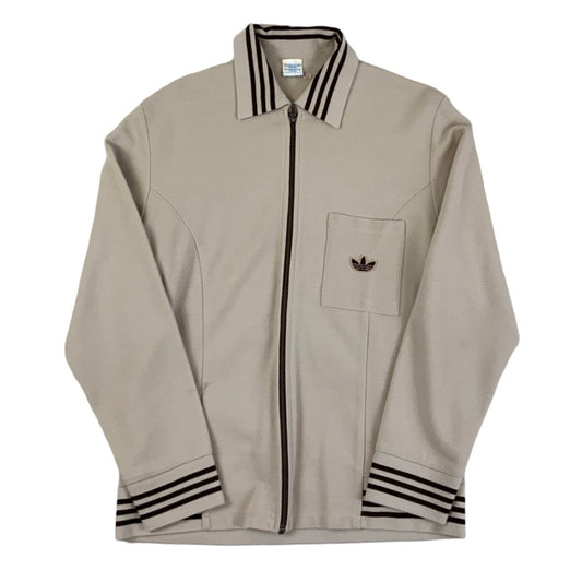 Vintage Retro Adidas Cream Sports Track Jacket S M