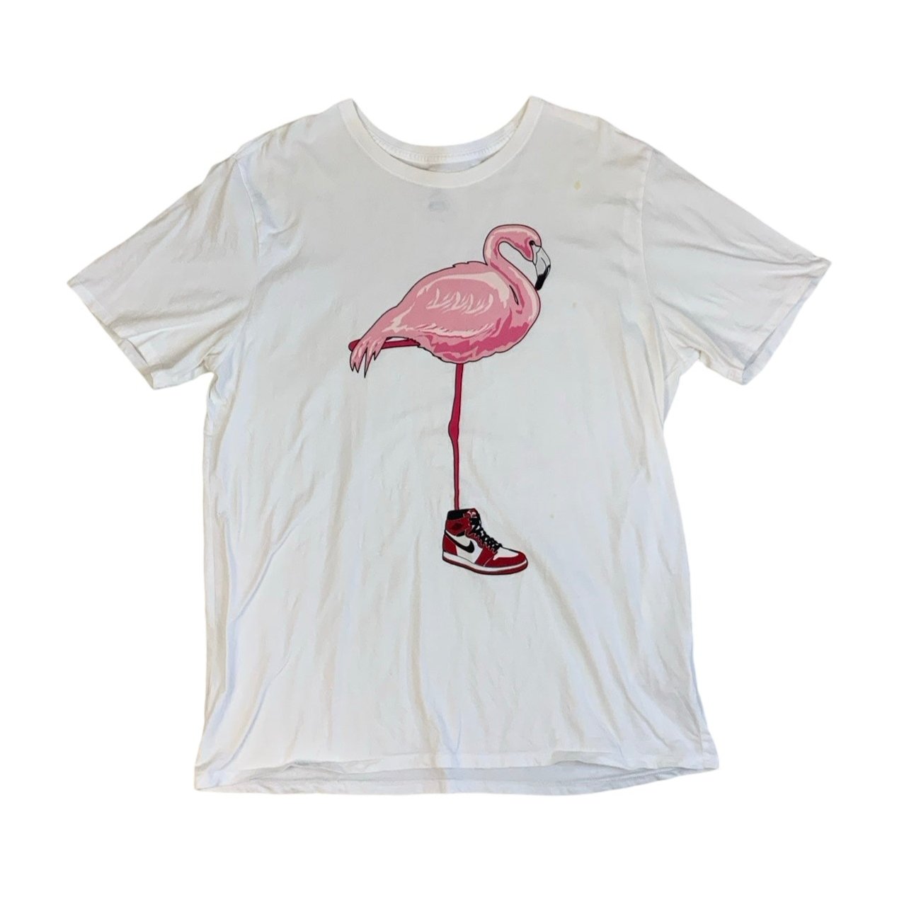 Vintage 90s Pink Flamingo Nike Air Jordan Graphic Tee L 20