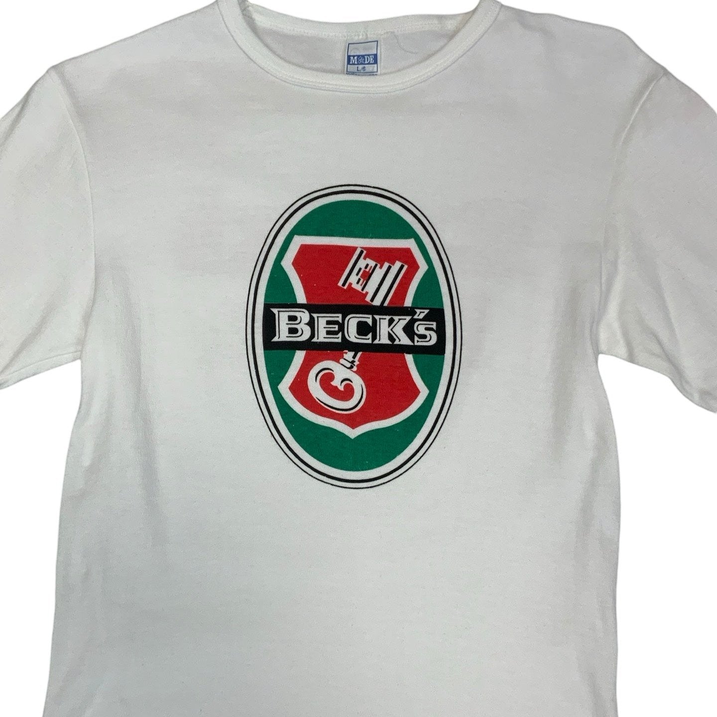 Vintage 80s 90s Becks Beer white T-Shirt S