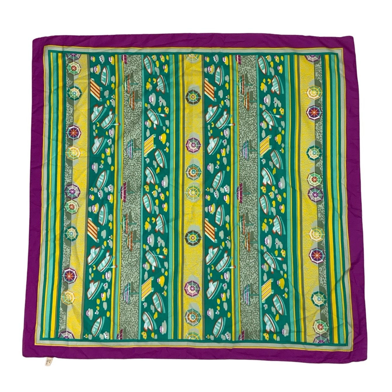 Vintage Purple, Green, Yellow Pattern Scarf