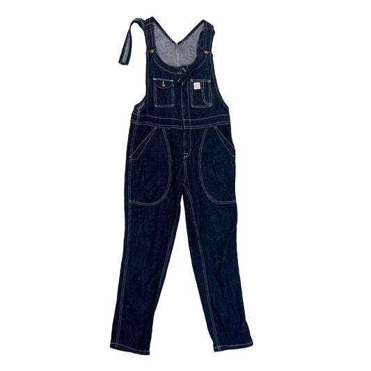 Vintage 90s Union Made Dark Blue Denim Dungarees Bib Overalls 34W 27L