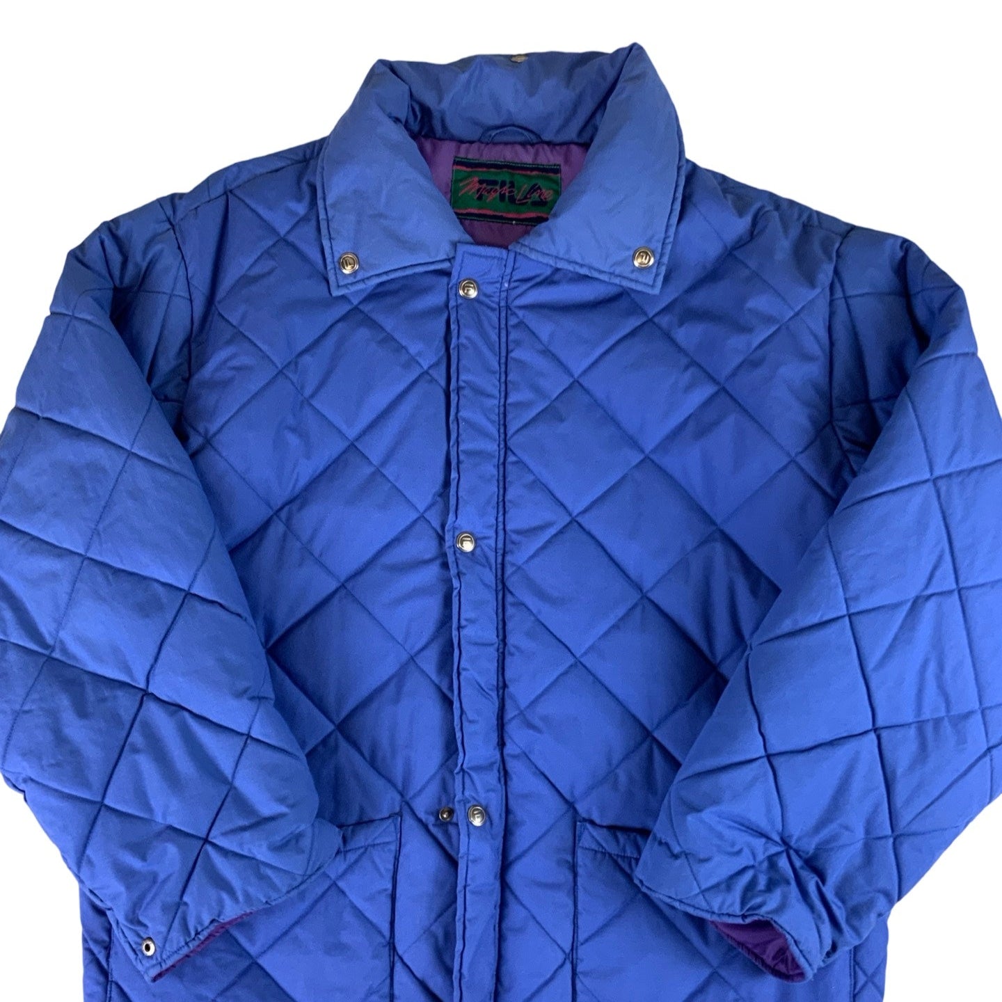 90s Fila Collared Quilted Blue Jacket XL