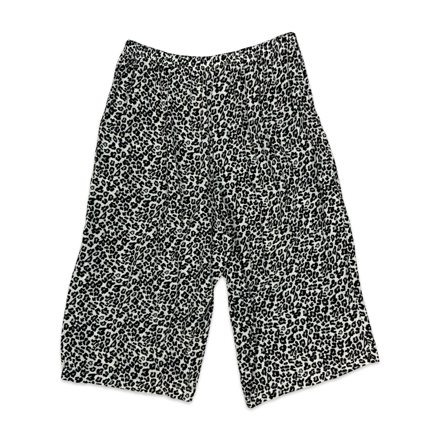 Vintage Black & White Animal Print Shorts 10 12 14 16 18