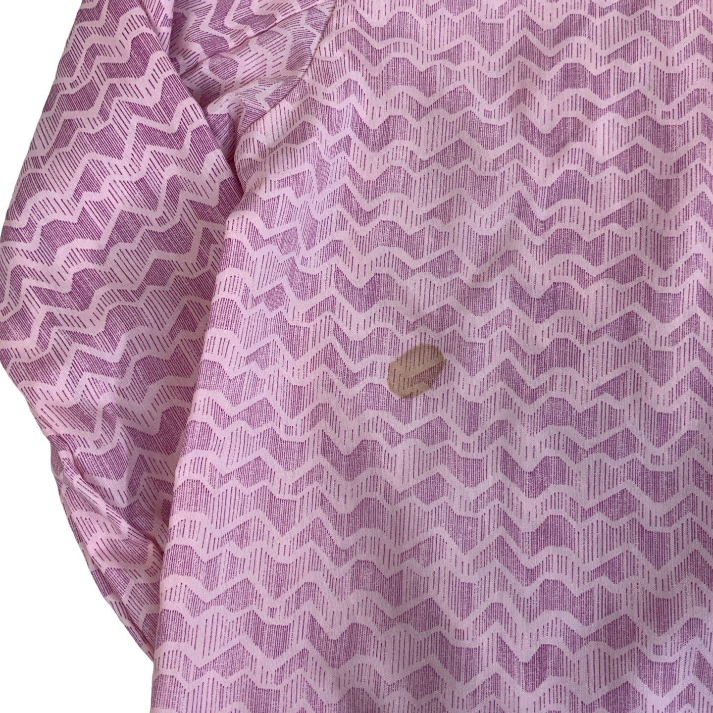 Vintage 'Permaflitt' Pink Zig-Zag Dagger Collar Shirt L 14 16