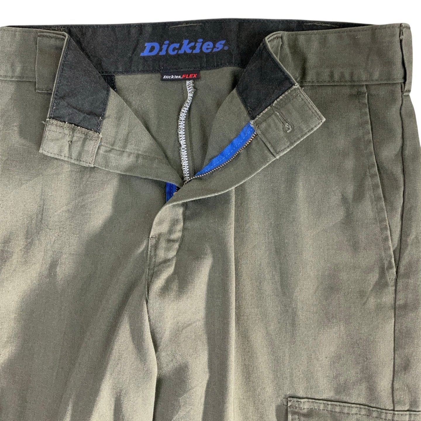 90s Dickies Khaki Green Workwear Cargo Trousers 36W 41L