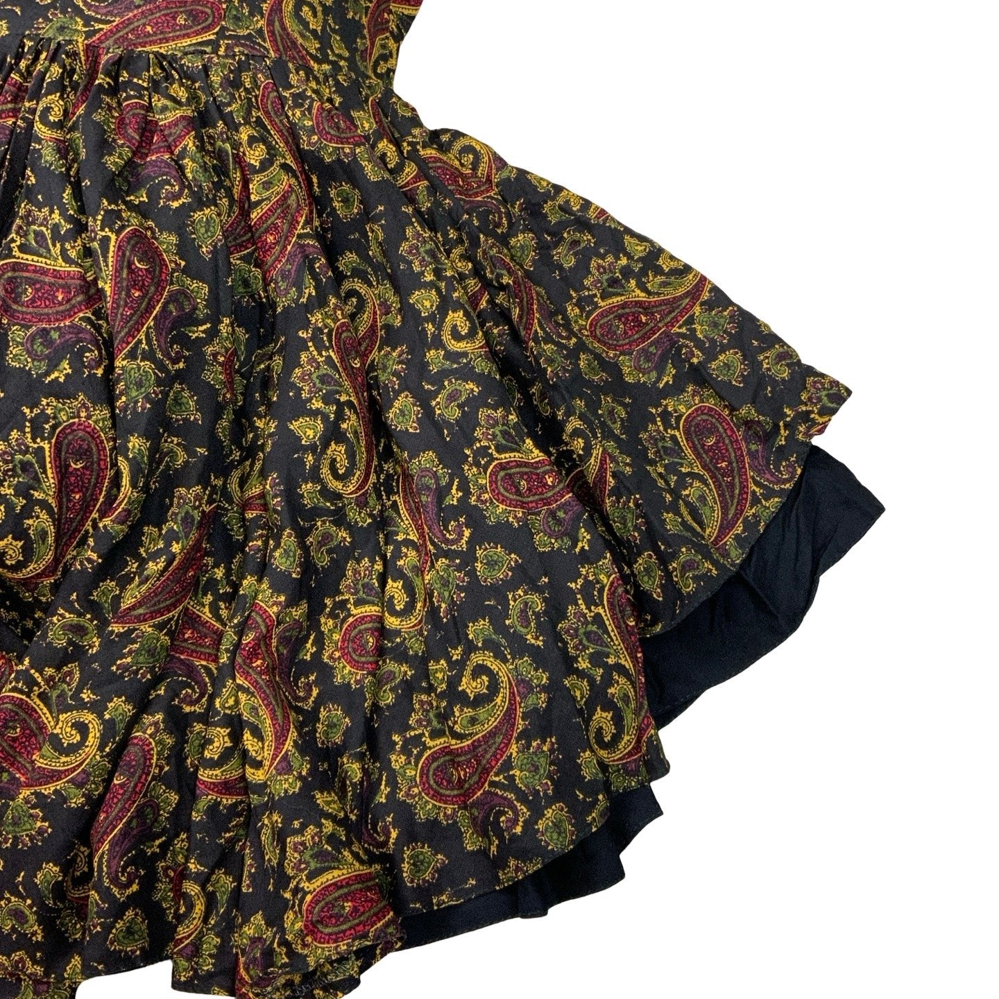 Gothic Paisley Black Red Corset-Style Sleeveless Mini Dress XS 8 10