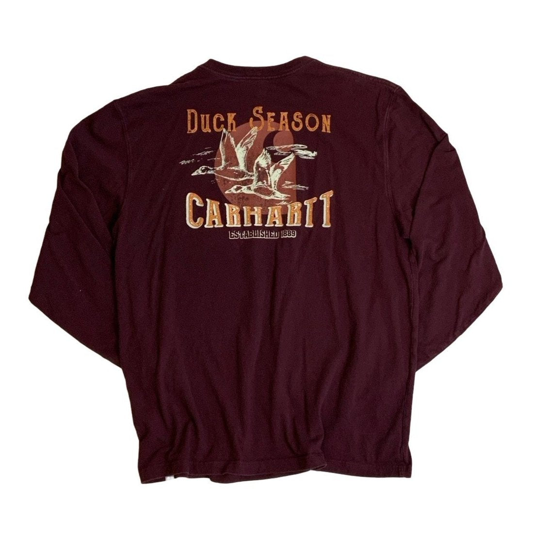 Burgundy Carhartt Workwear Long Sleeve Tee L XL